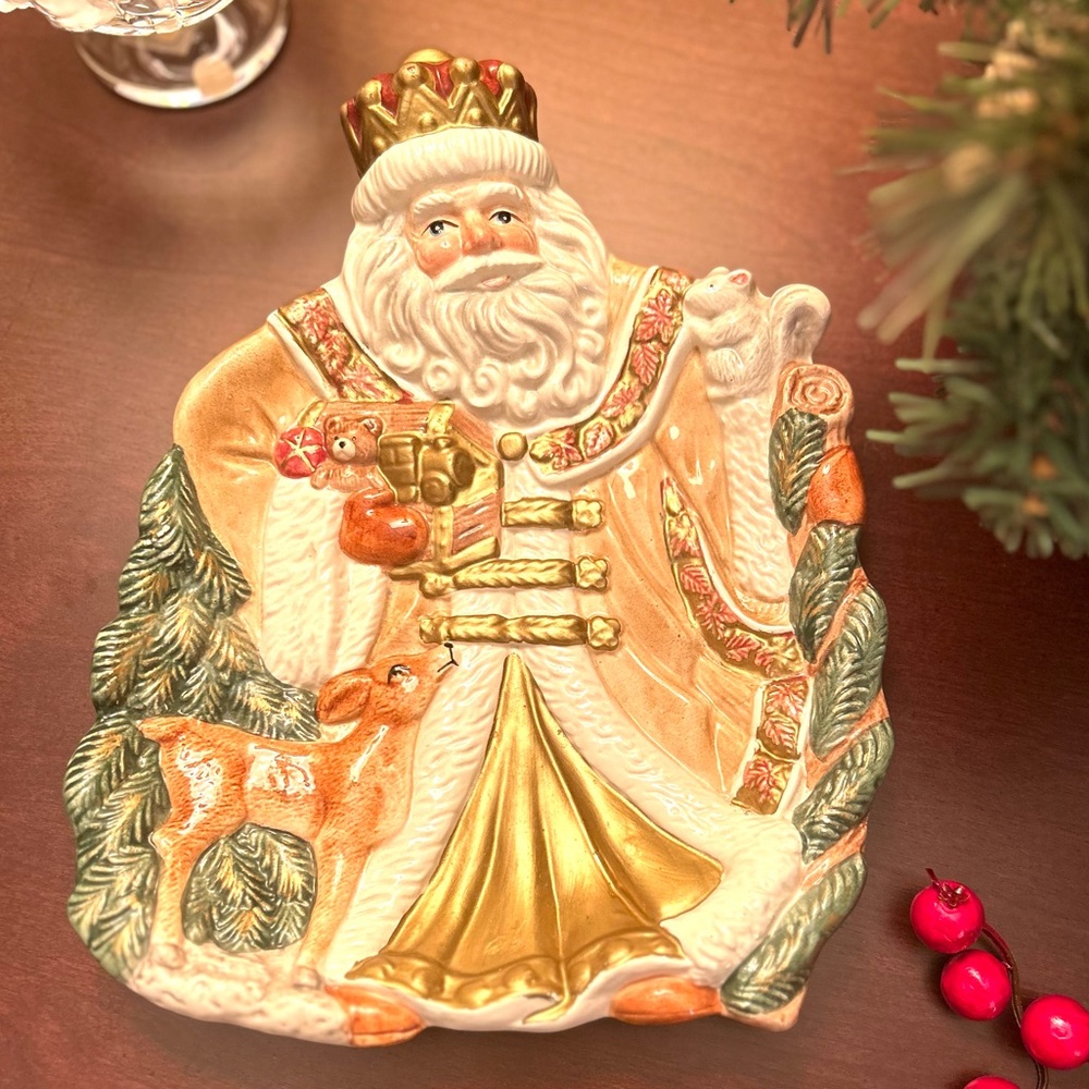 EUC Vintage Fitz And Floyd Good King Wenceslas Canapé Serving Plate/Wall Hanging - Picture 2 of 6